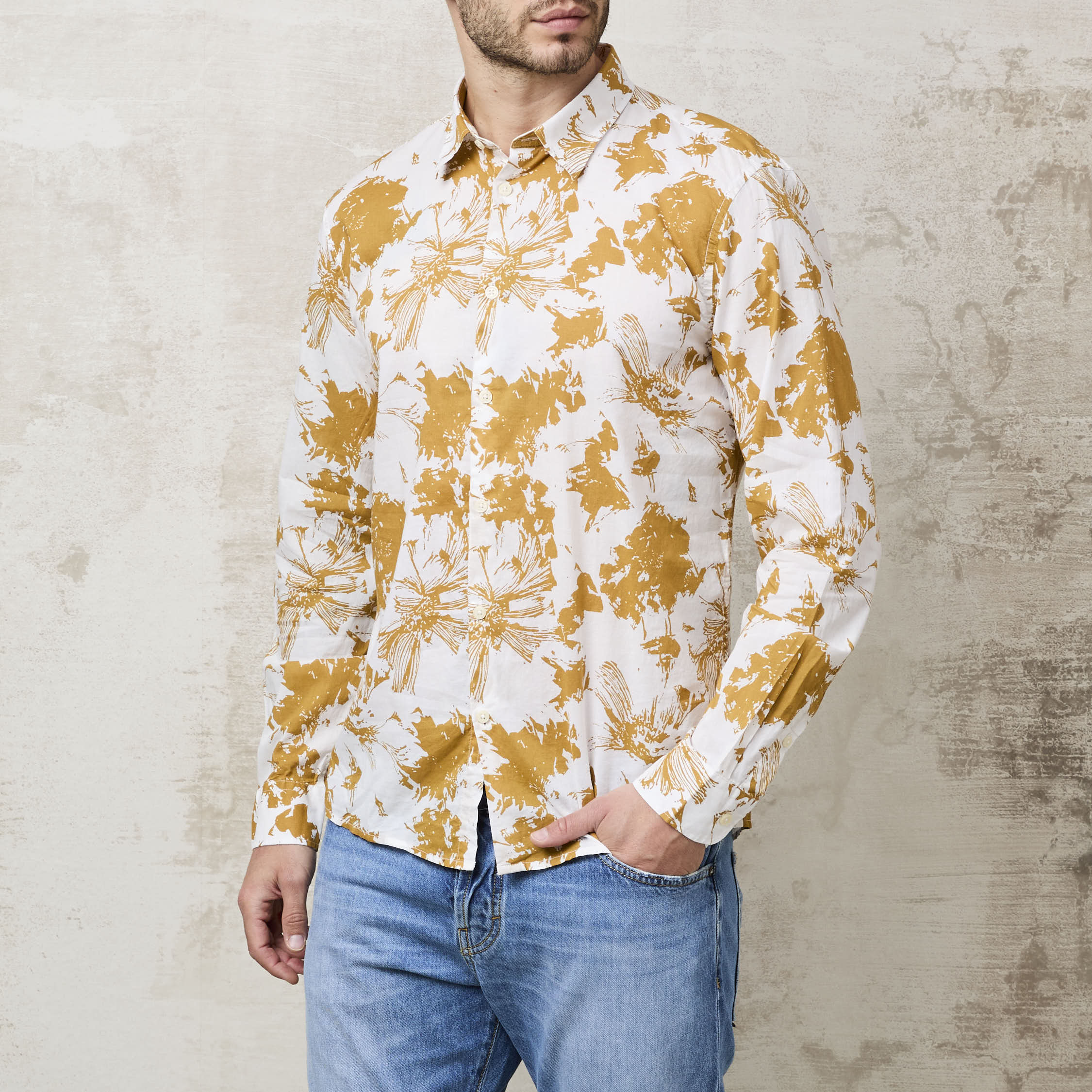Parrion 1710 Men's Mustard Print Shirt - Stylish & Comfortable Linen Shirt - Image 8