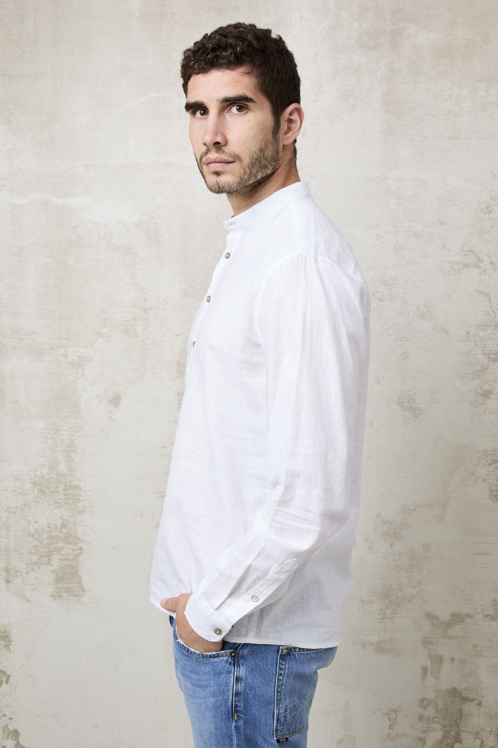 Parrion 1721 Men's White Serafino Shirt - Lightweight & Elegant Linen Shirt - Image 5