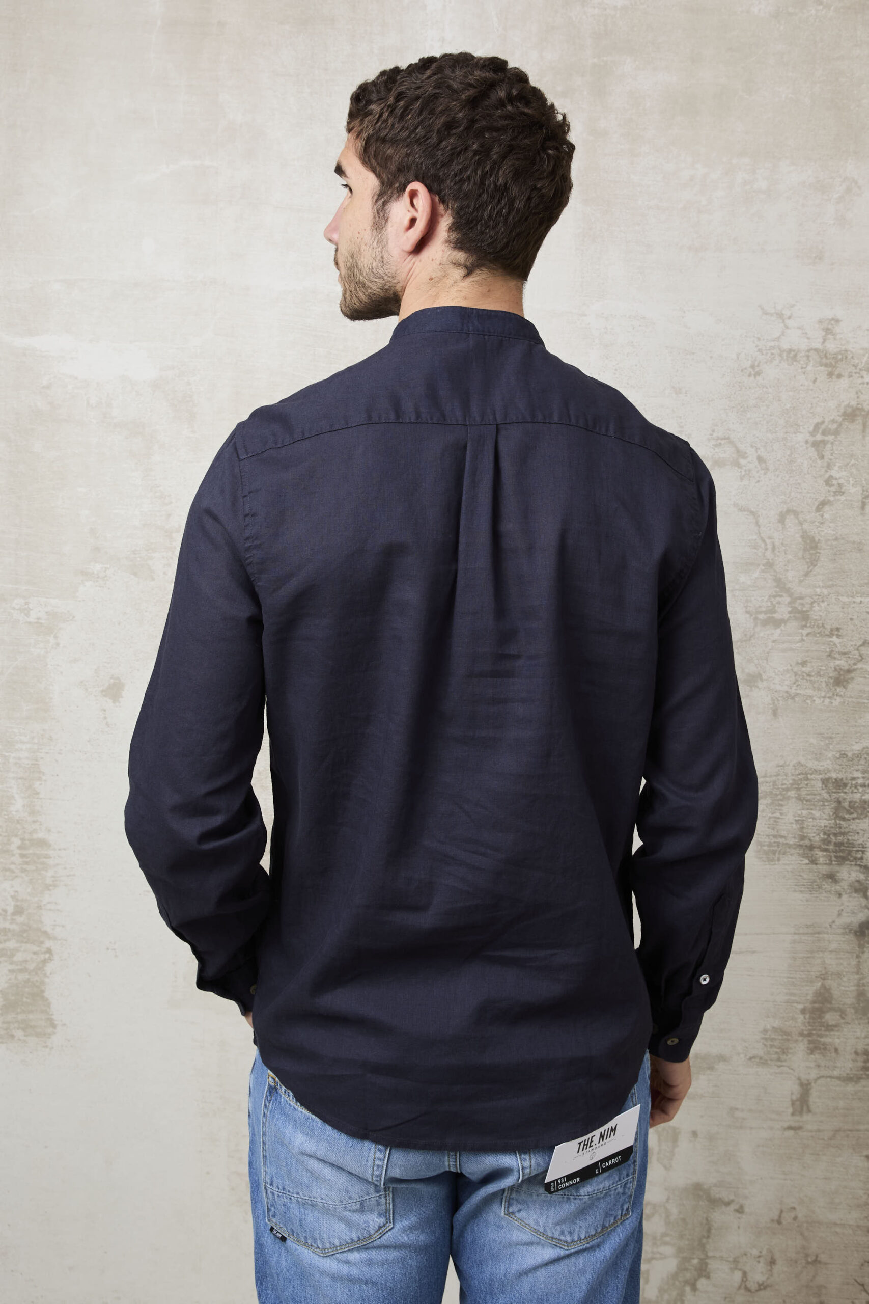 Parrion 1722 Men's Blue Serafino Shirt - Elegant & Comfortable Linen Shirt - Image 4