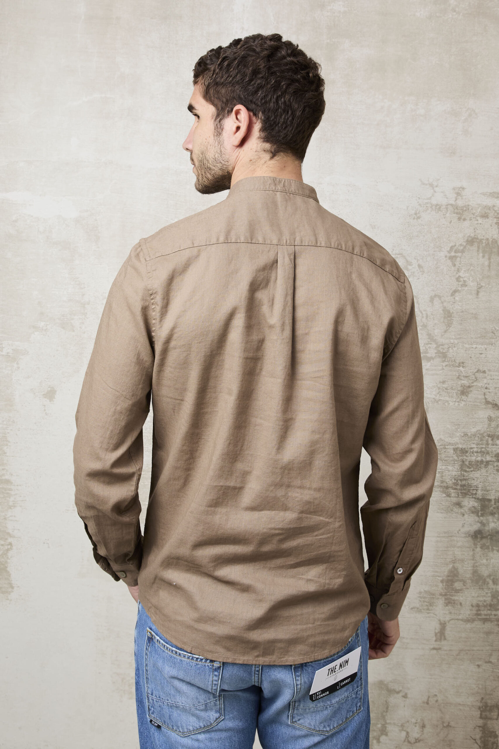 Parrion 1723 Men's Brown Serafino Shirt - Stylish & Comfortable Linen Shirt - Image 5