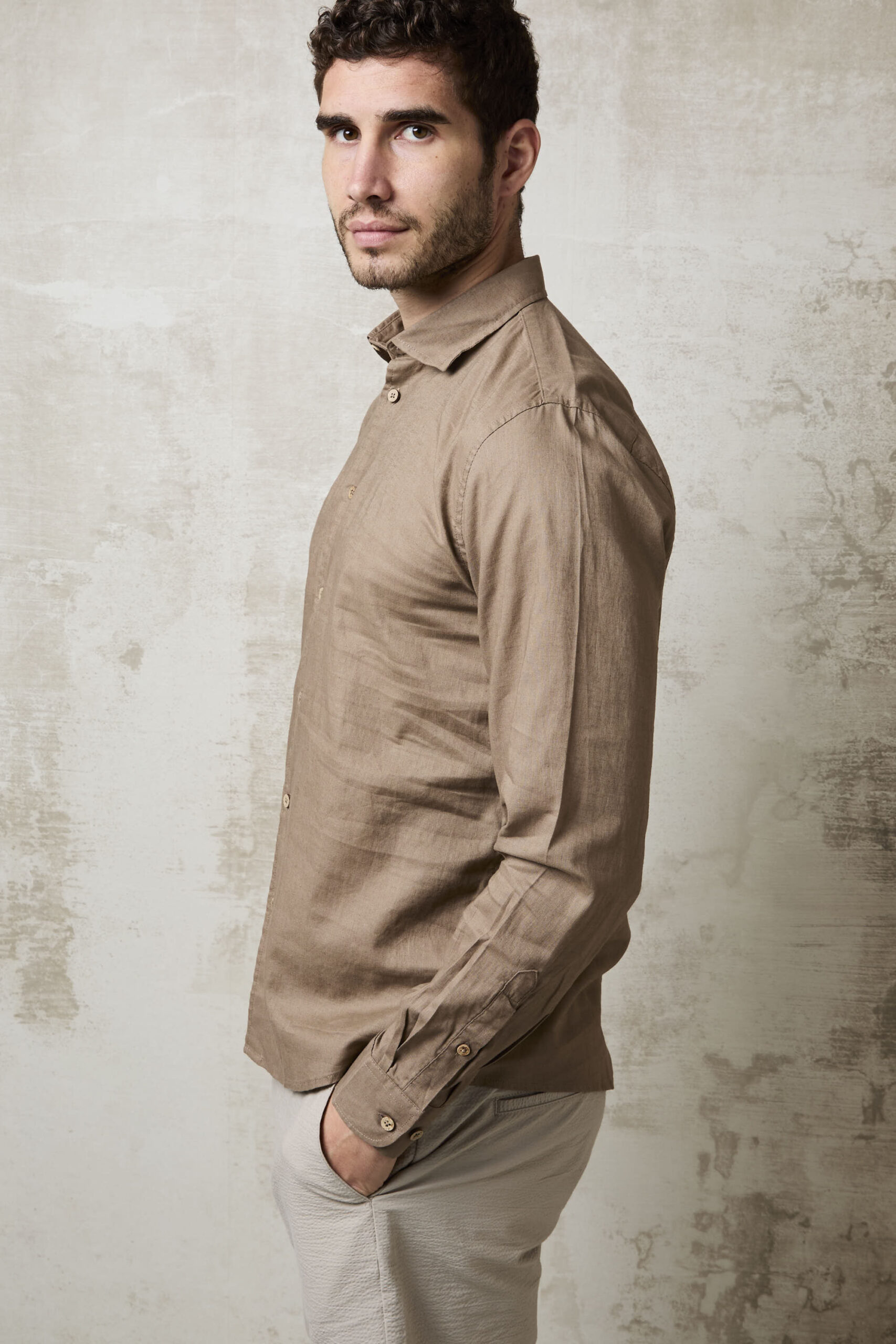 Parrion 1713 Men's Brown Linen Shirt - Comfortable & Stylish Summer Shirt - Image 5