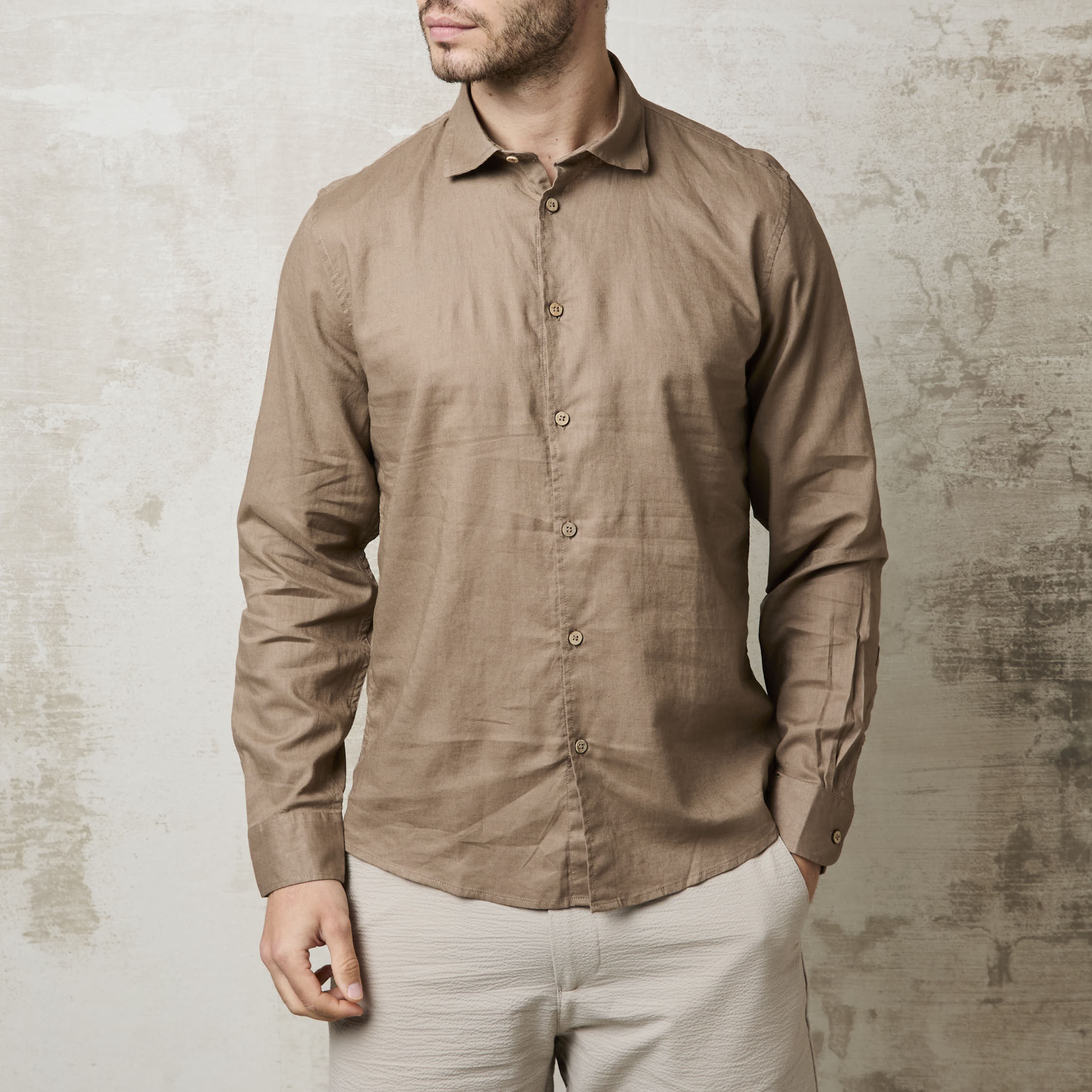 Parrion 1713 Men's Brown Linen Shirt - Comfortable & Stylish Summer Shirt - Image 8