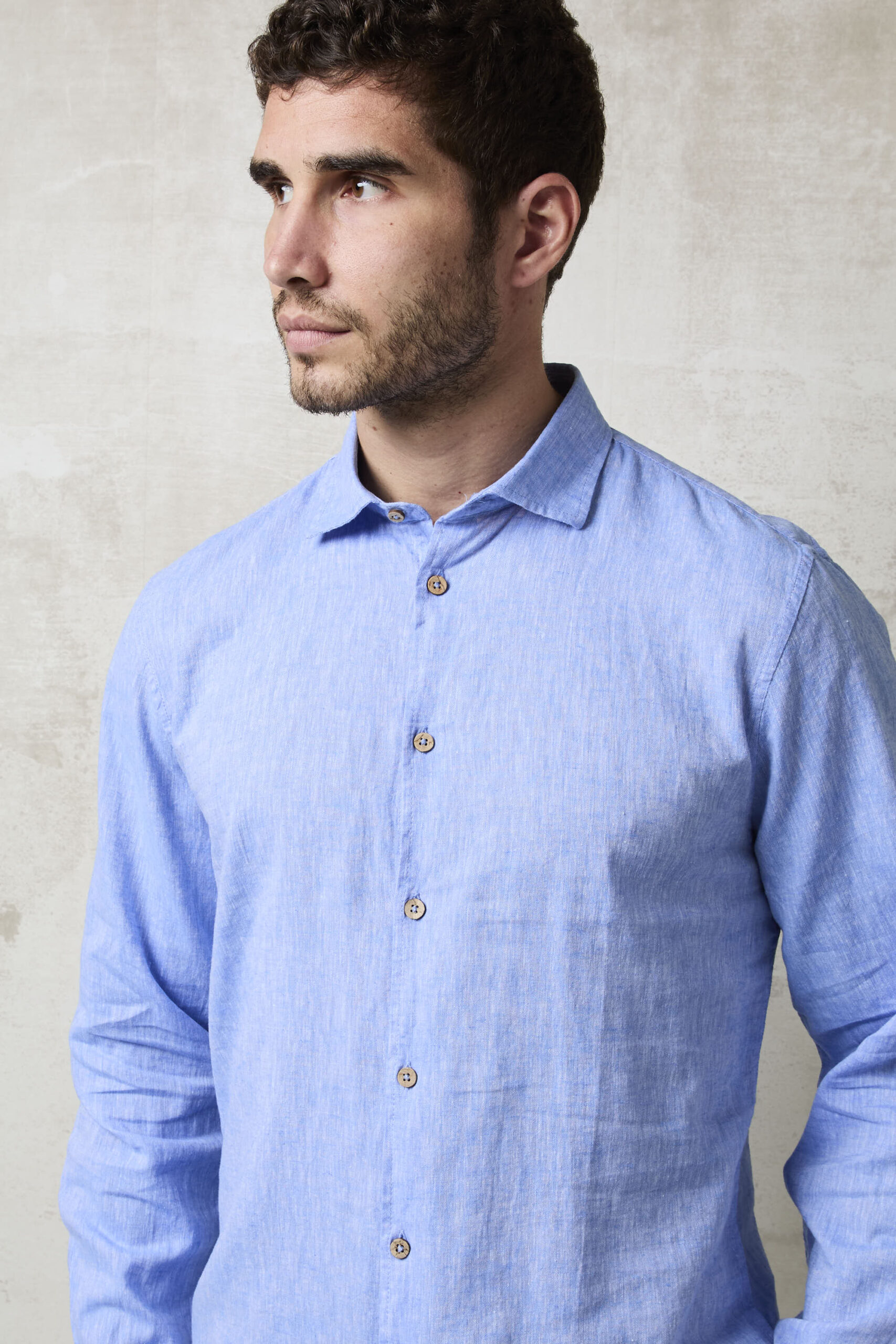 Parrion 1711 Men's Blue Linen Shirt - Light & Stylish Summer Shirt - Image 5