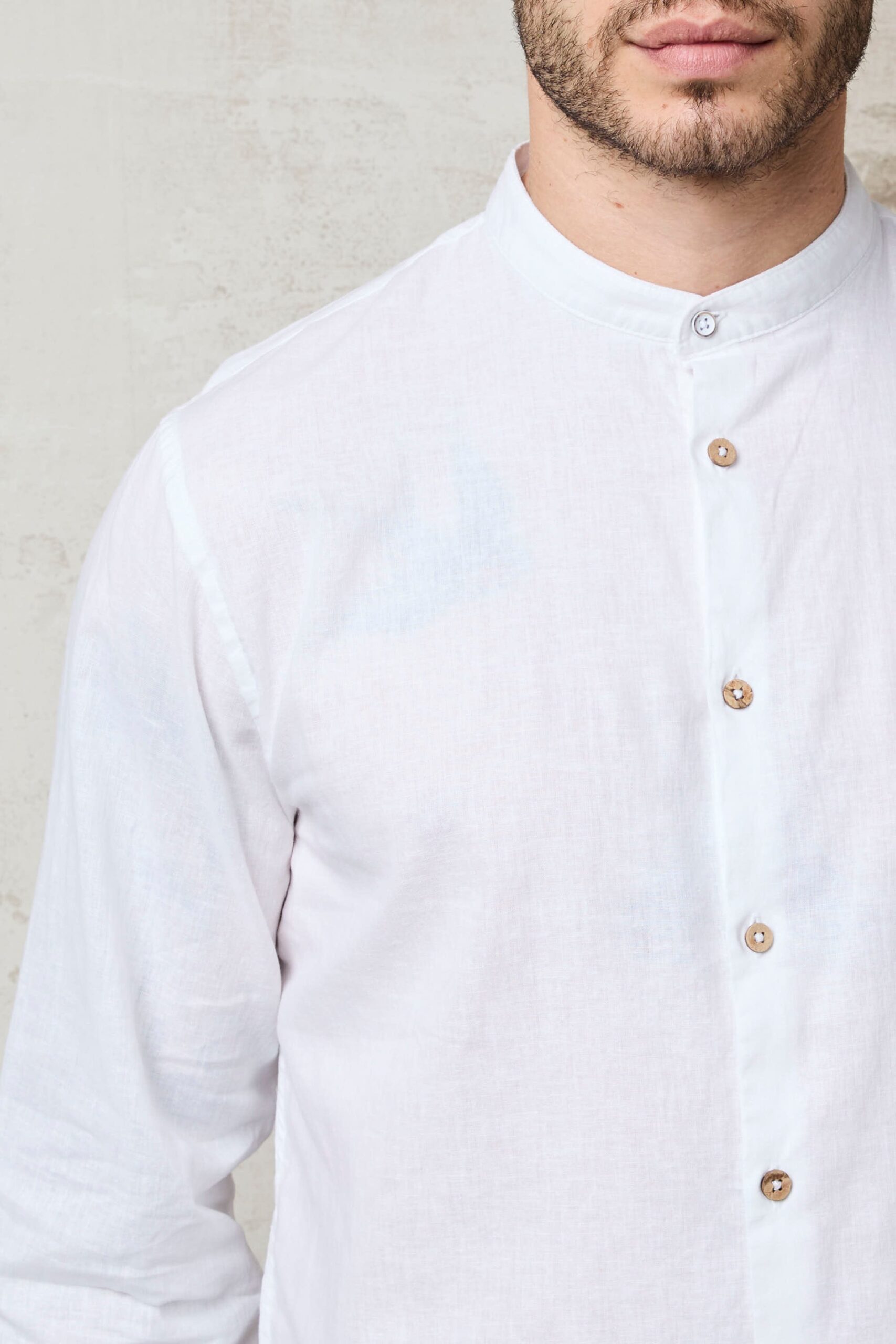 Parrion 1715 Men's White Linen Mandarin Collar Shirt - Lightweight & Stylish Summer Shirt - Image 7