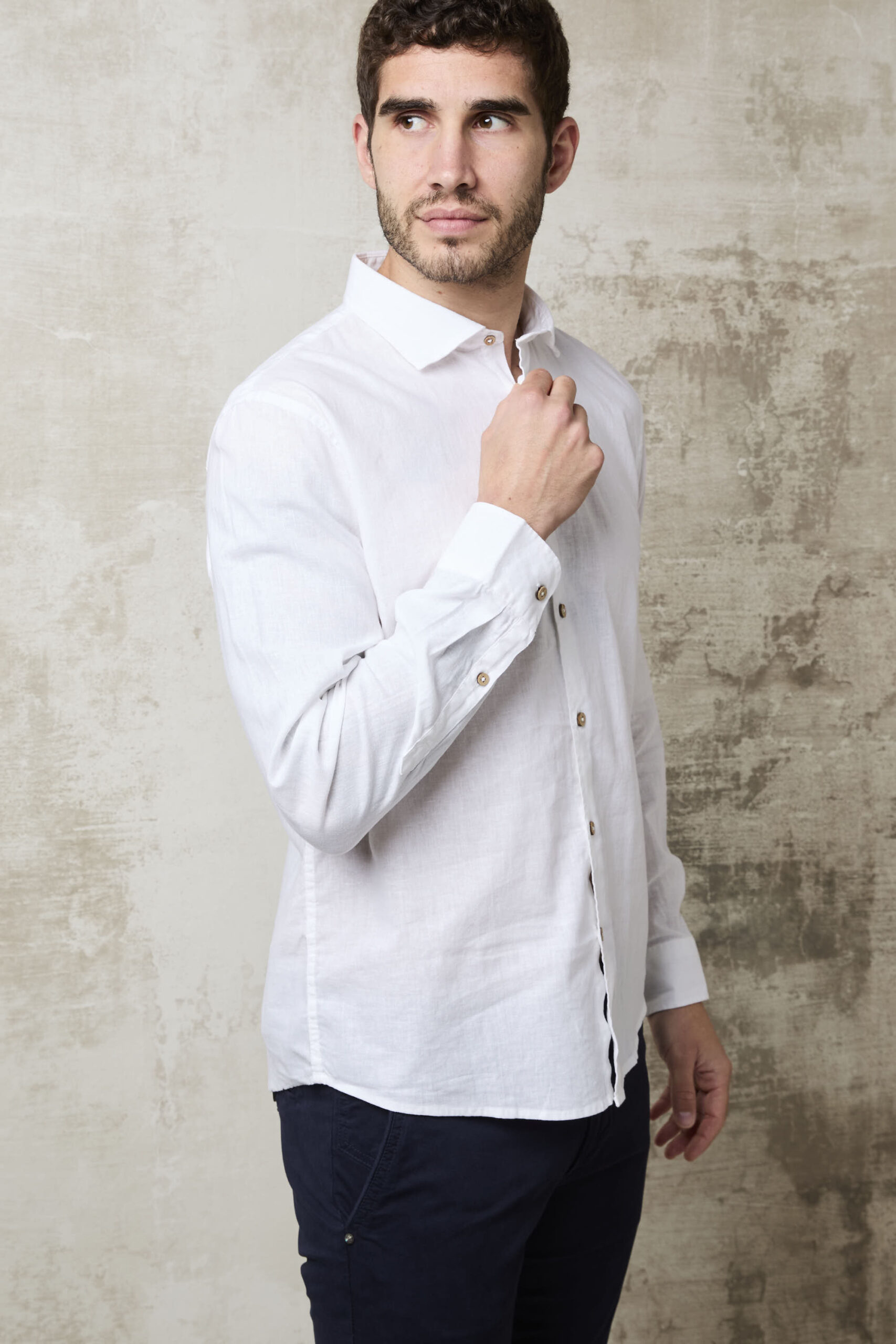 Parrion 1712 Men's White Linen Shirt - Lightweight & Stylish Summer Shirt