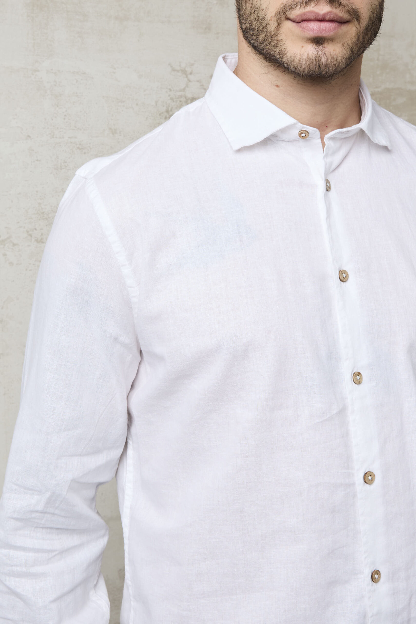 Parrion 1712 Men's White Linen Shirt - Lightweight & Stylish Summer Shirt - Image 7
