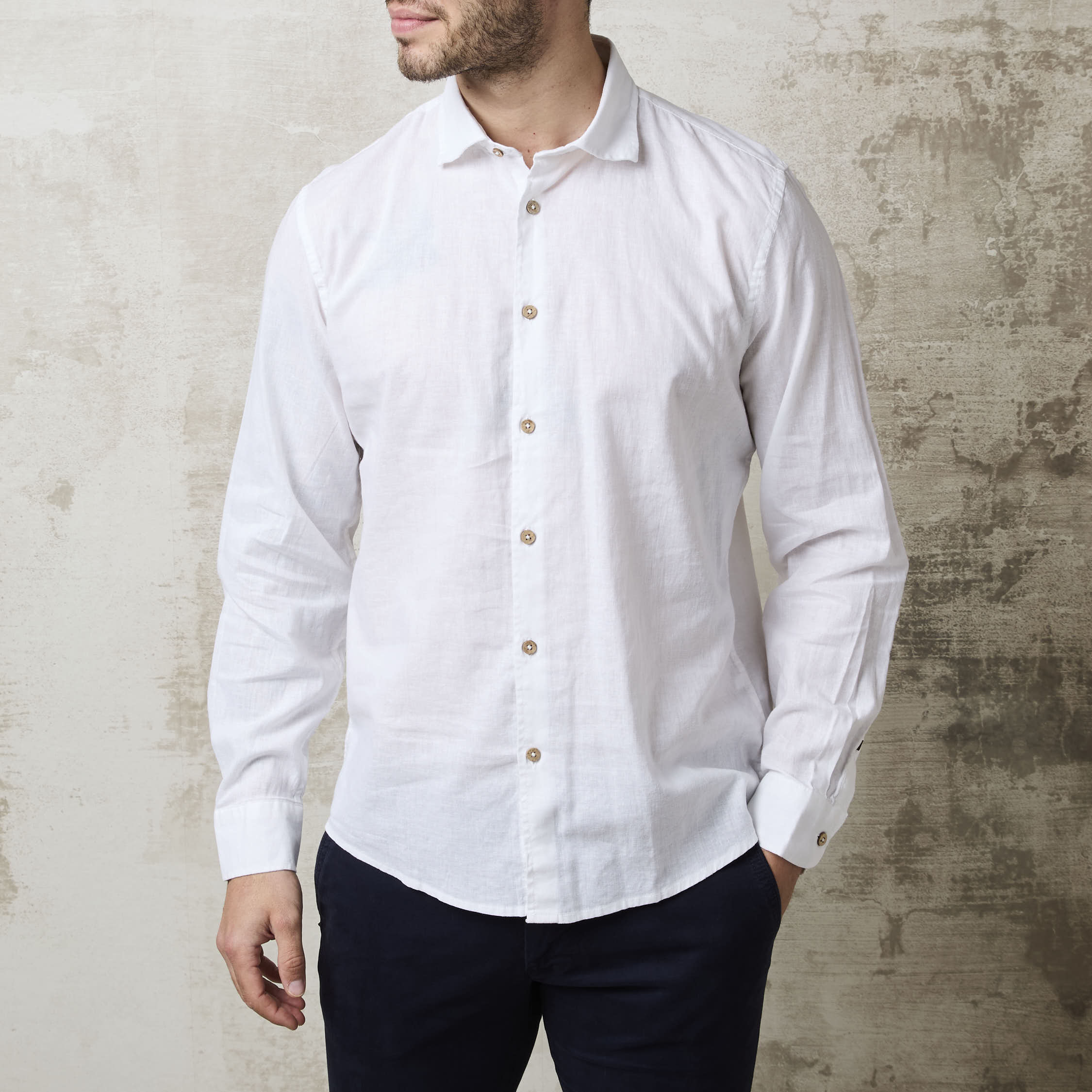 Parrion 1712 Men's White Linen Shirt - Lightweight & Stylish Summer Shirt - Image 8