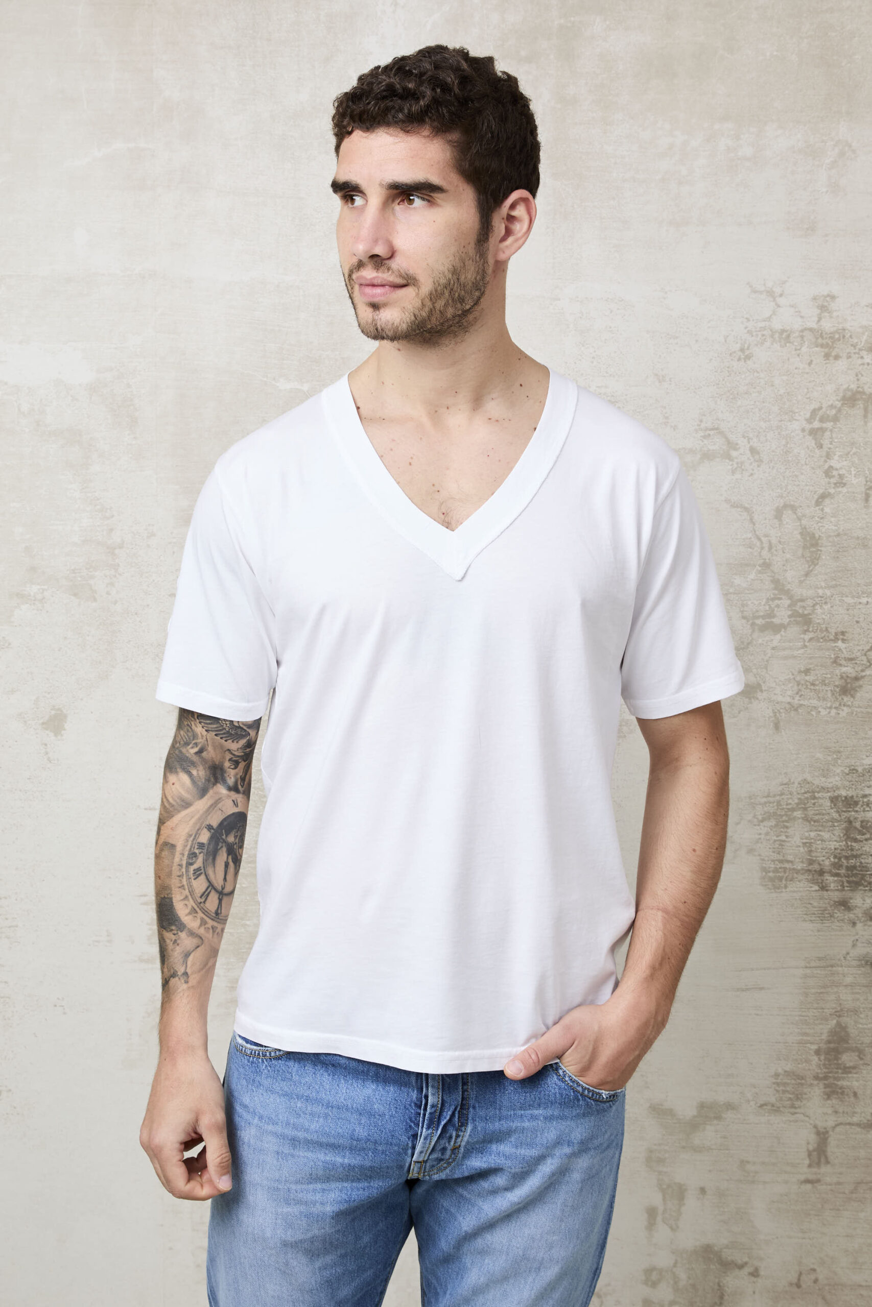 Parrion 1667 Women's Off-White V-Neck T-Shirt - Soft & Comfortable Casual Tee - Image 2